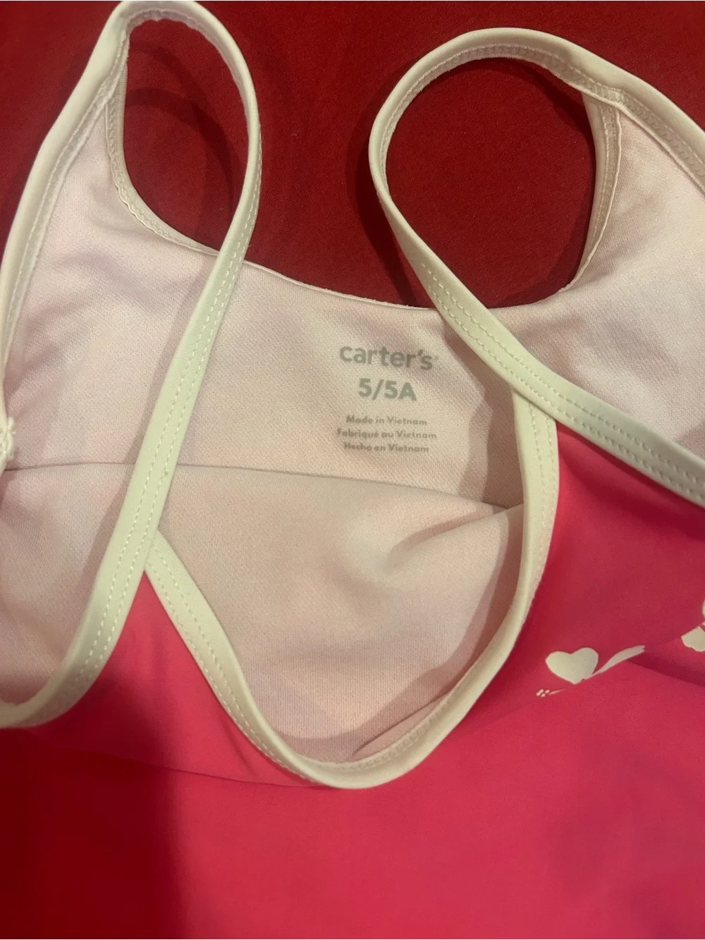 Carter's Hot Pink One-Piece Swimsuit with White Floral Accent